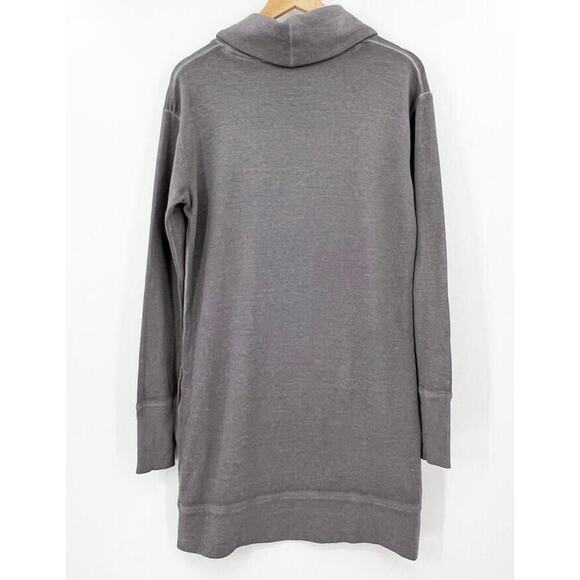 Athleta Women Small Silver Gray Eco Wash Long Sleeve Turtleneck Tunic - Picture 6 of 8